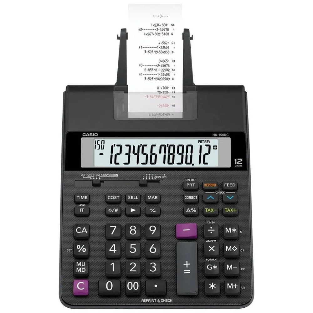 Calculadora Casio Com Bobina Bivolt Preta KaBuM