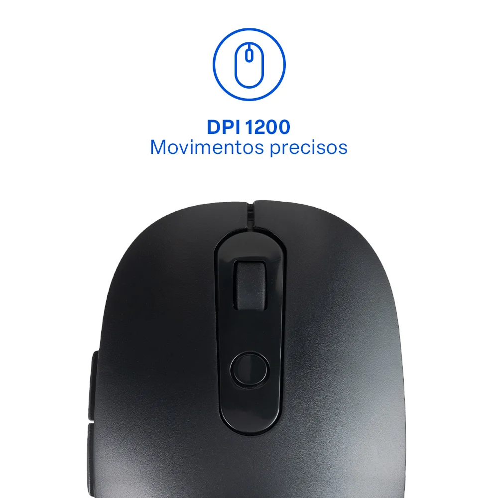 Imagem 2 de 3 do produto Kit Teclado E Mouse Sem Fio Recarregável 2.4ghz Usb Preto Tc250