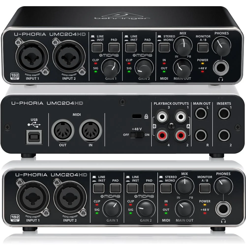 Interface De Áudio Behringer UPhoria Midas KaBuM