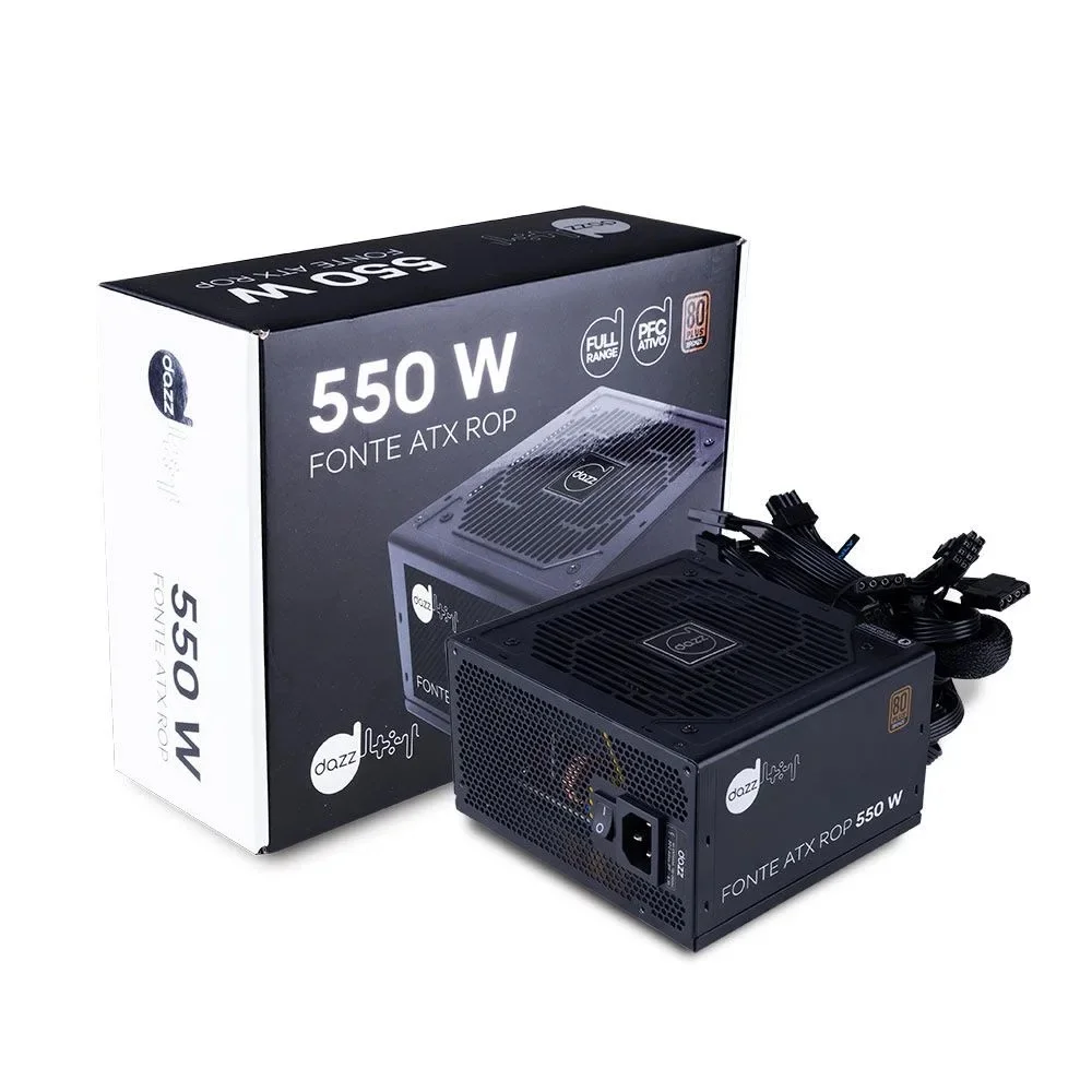 Imagem 2 de 5 do produto Fonte Dazz Rop ATX, 550W, 80 Plus Bronze, PFC Ativo