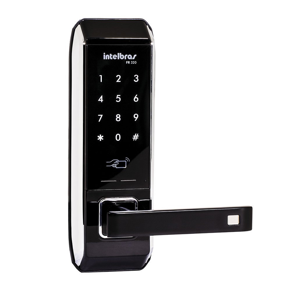Fechadura Digital Intelbras FR320 de Embutir Com Senha + 5 Chaveiros de Proximidade Até 4 Senhas
