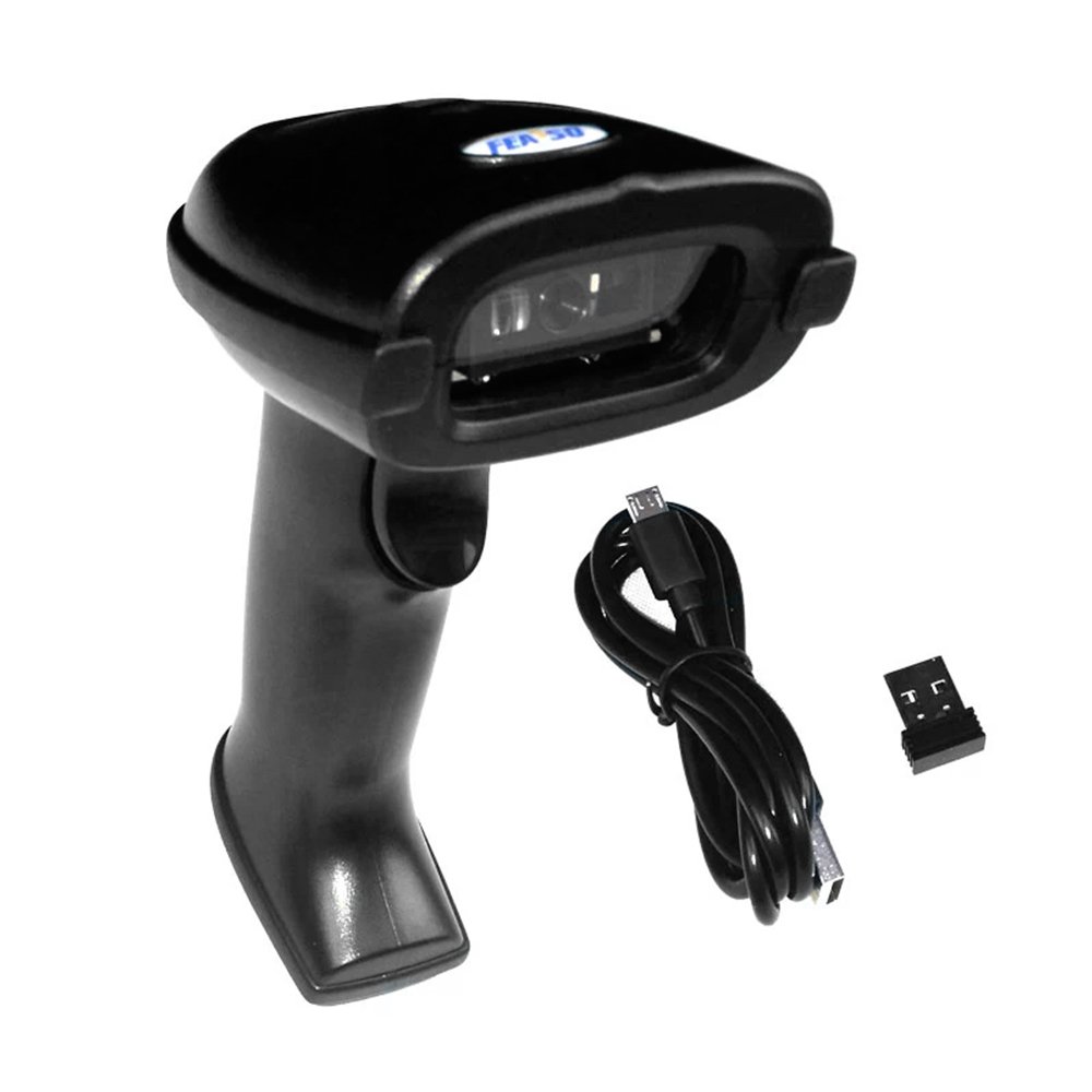 Leitor de Código de Barras e QR Code Feasso, Sem Fio, Bluetooth, À Laser, Até 100M De Distância - F-COD35
