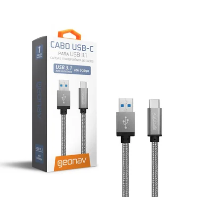 Cabo Adaptador Usb-c Para Micro Usb 3.0 Com 1,5 M Cinza Geonav - Ucc02.