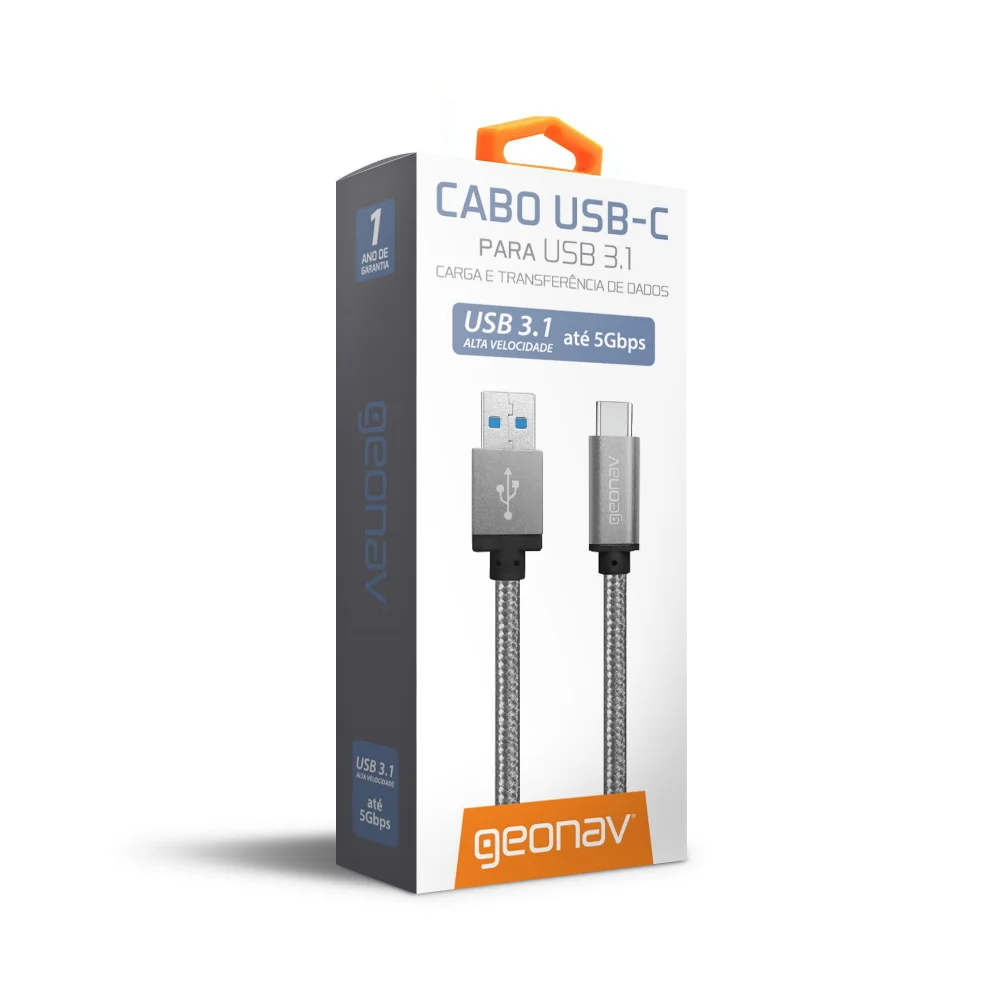 Imagem 2 de 3 do produto Cabo Adaptador Usb-c Para Micro Usb 3.0 Com 1,5 M Cinza Geonav - Ucc02.