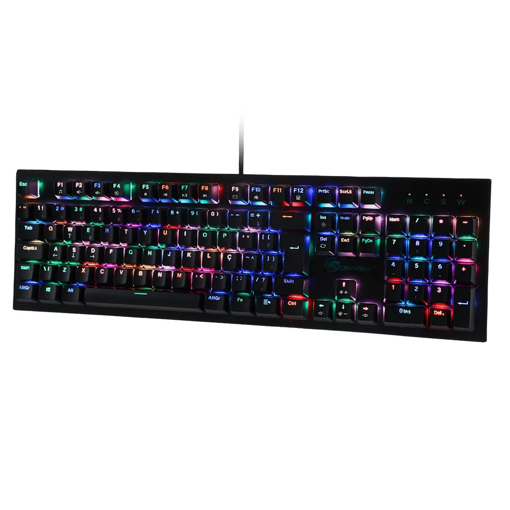 Imagem 3 de 5 do produto Teclado Mecânico Gamer  Draxen DN201, RGB, Switch Outemu Blue, Anti-ghosting, ABNT2