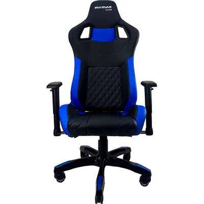 Cadeira Gamer Mymax MX15, Até 150 Kg, Giratória, Preto e Azul