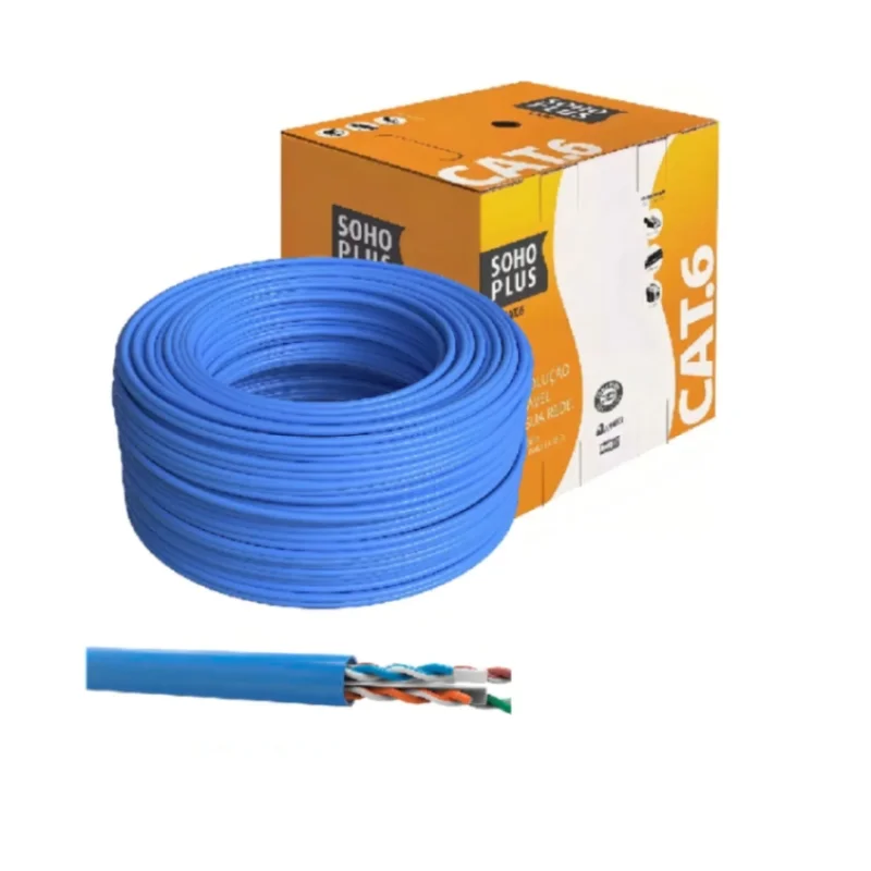 Imagem 2 de 5 do produto Cabo de Rede Furukawa Sohoplus CAT.6, Azul U/UTP 24AWGX4P 305 Metros, 23400174