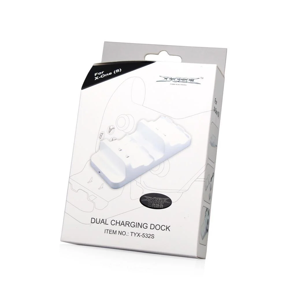 Imagem 2 de 5 do produto Base Carregadora Dobe, Para Controle Xbox One, 2 Baterias, Branco