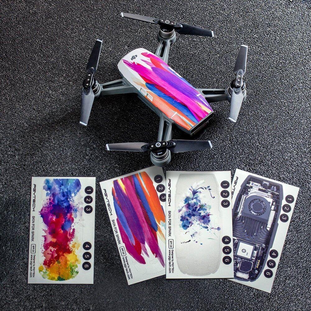 Imagem 2 de 5 do produto Conjunto Com 4 Adesivos Decorativos Pgytech Drone Dji Spark