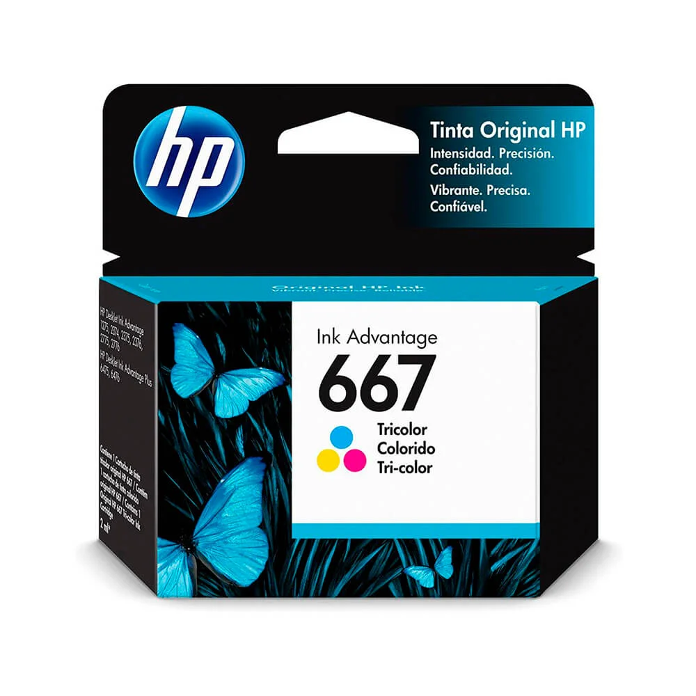 Cartucho de Tinta HP 667, Colorido - 3YM78AB