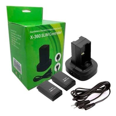 Carregador Duplo Com 2 Baterias Controle P/ Xbox 360 4800mah Recarregue rapidamente até duas baterias ao mesmo tempo, uma solução mais limpa de carreg