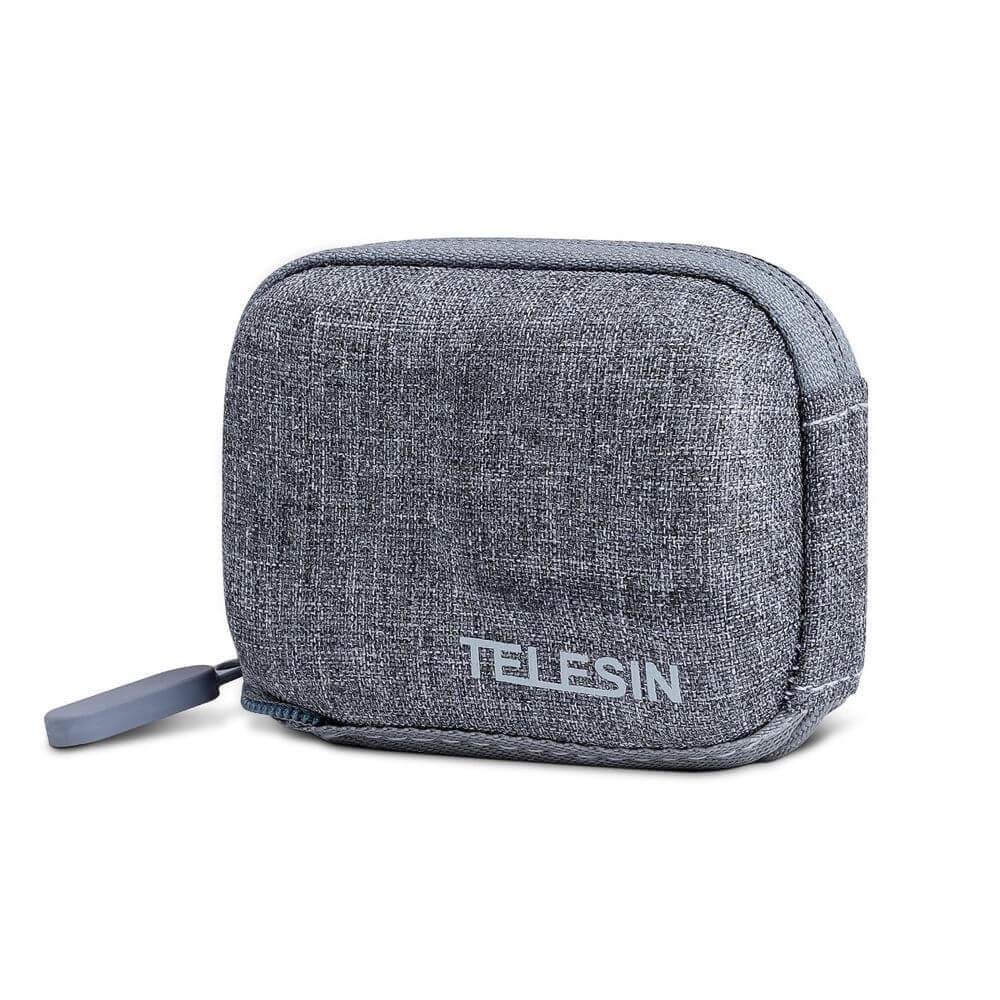 Mini Case Telesin para Câmera GoPro, Compatível Hero 11 / 10 / 9, com estrutura rígida - Cinza