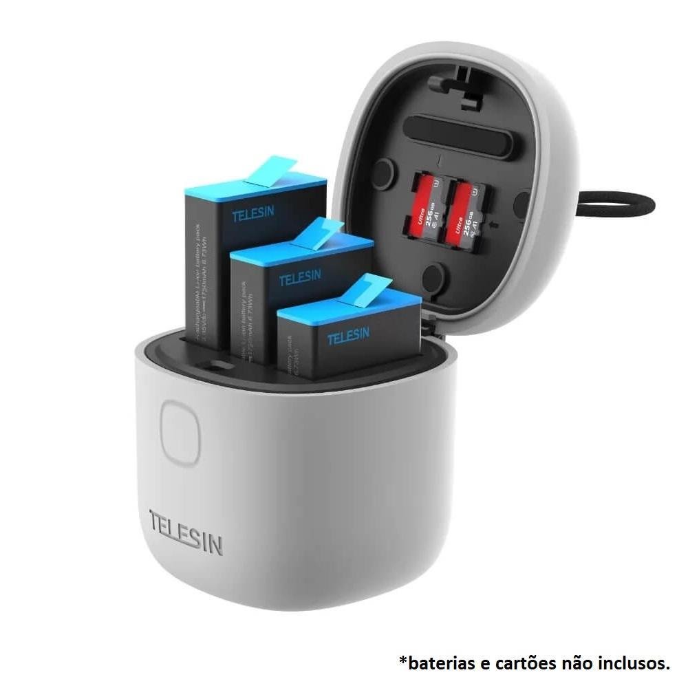 Carregador Triplo GoPro Hero 9 e Hero 10 Black - Telesin