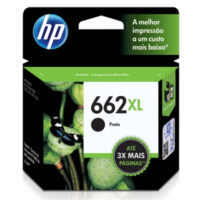 Cartucho de Tinta HP 662XL Preto, Para 1516, 2516, 3516, 2546, 3546 - CZ105AB