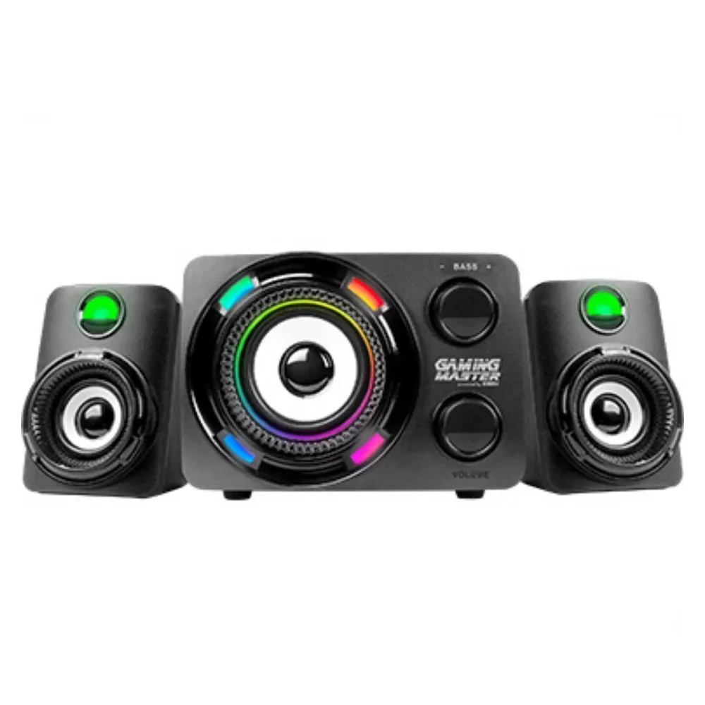Imagem 1 de 5 do produto Subwoofer Gamer K-mex, 9.9W RMS, 2.1, Estéreo, LED Multicolor - Ss-9800