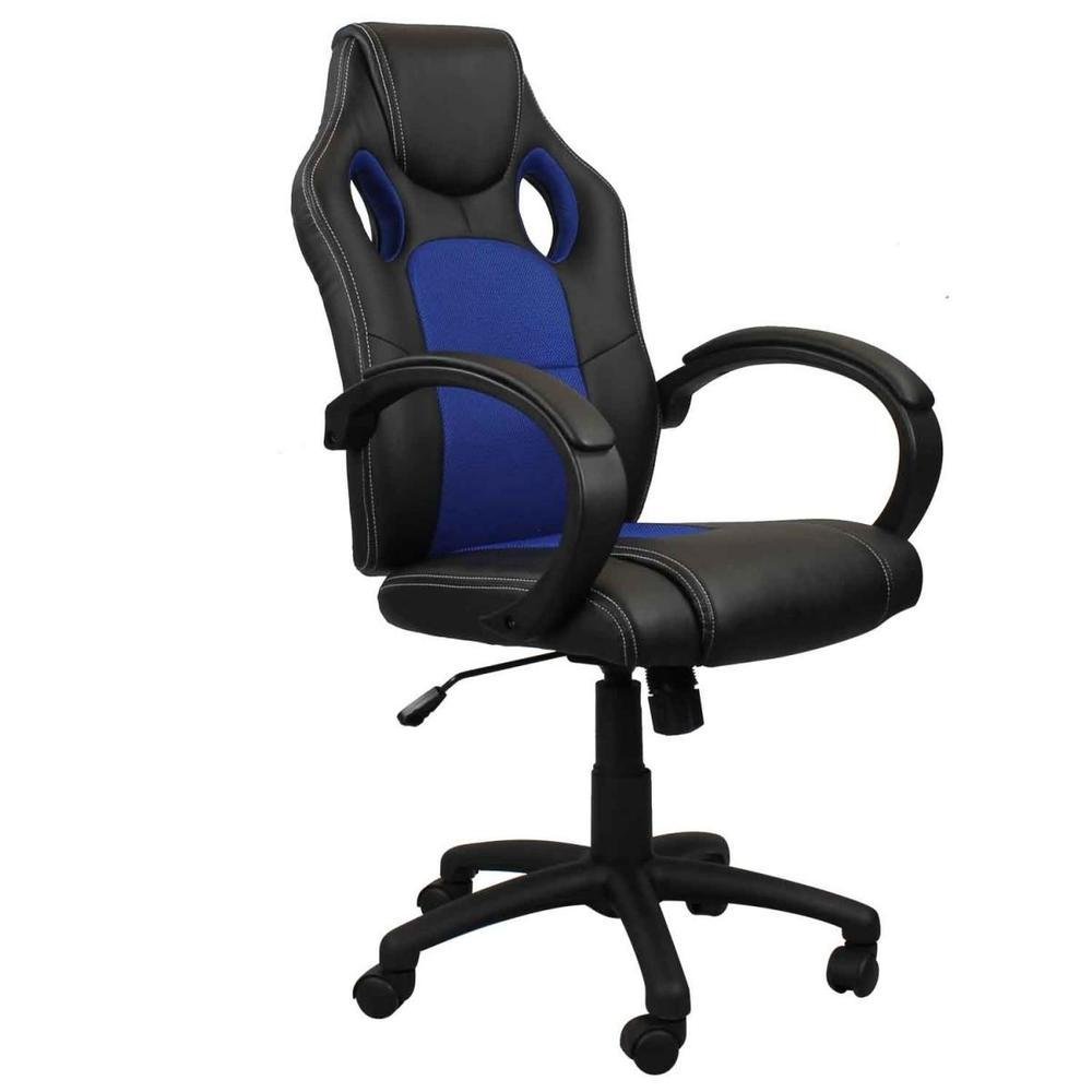 Cadeira Presidente Gamer Pelegrin, Até 120 Kg., Couro Pu, Preta e Azul - Pel-3002 Cadeira Presidente Gamer Pelegrin, Até 120 Kg., Couro Pu, Preta e Azul - Pel-3002