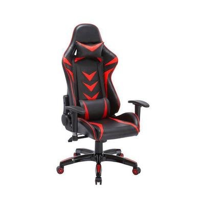 Cadeira Gamer Pelegrin, Em Couro PU, Reclinável, Preta E Vermelha - PEL-3003