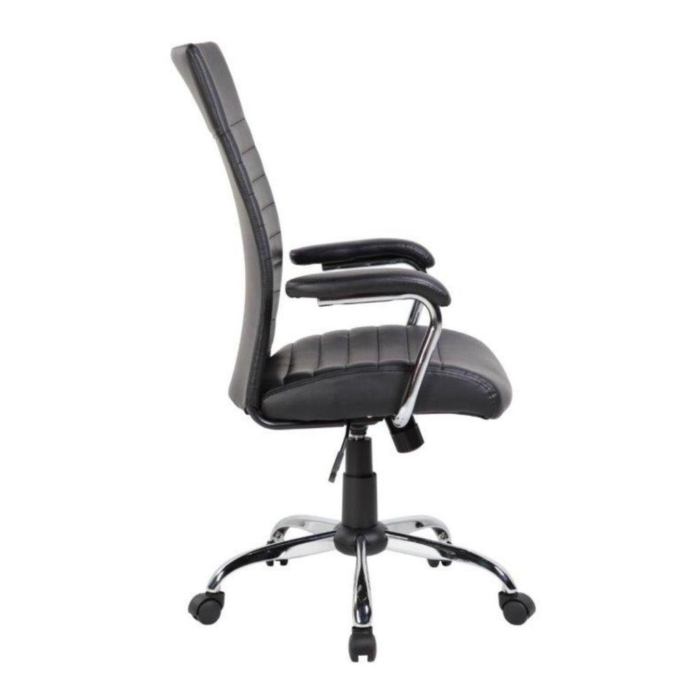 Imagem 3 de 5 do produto Conjunto Com 1 Cadeira Presidente E 2 Cadeiras Interlocutores Em Couro Pu Pel-9023h/v Pretas
