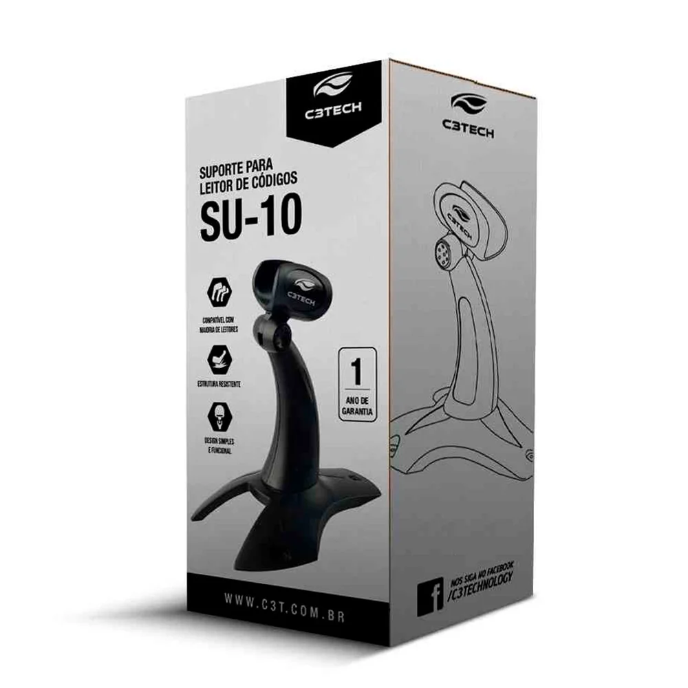 Suporte Universal C3tech Su-10bk, Para Leitor De Código De Barras