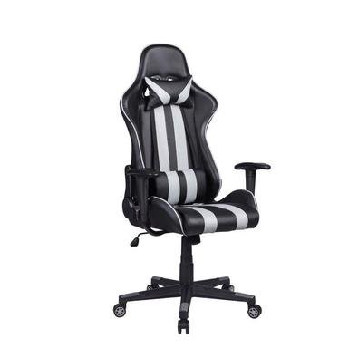 Cadeira Gamer Pelegrin Em Couro Pu, Reclinável, Preta E Cinza - PEL-3013