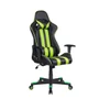 Cadeira Gamer Pelegrin, Até 150Kg, Reclinável, com Almofada, Em Couro Pu, Preta e Verde - Pel-3013