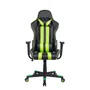 Cadeira Gamer Pelegrin, Até 150Kg, Reclinável, com Almofada, Em Couro Pu, Preta e Verde - Pel-3013