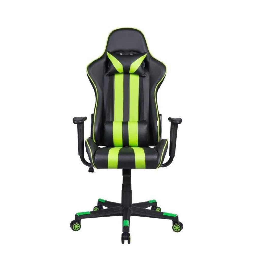 Cadeira Gamer Pelegrin, Até 150Kg, Reclinável, com Almofada, Em Couro Pu, Preta e Verde - Pel-3013 Cadeira Gamer Pelegrin, Até 150Kg, Reclinável, com Almofada, Em Couro Pu, Preta e Verde - Pel-3013