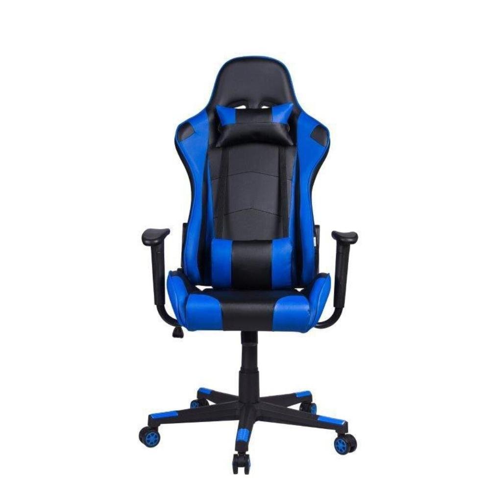 Cadeira Gamer Pelegrin, Em Couro PU, Reclinável, Preta E Azul - PEL-3012 Cadeira Gamer Pelegrin, Em Couro PU, Reclinável, Preta E Azul - PEL-3012