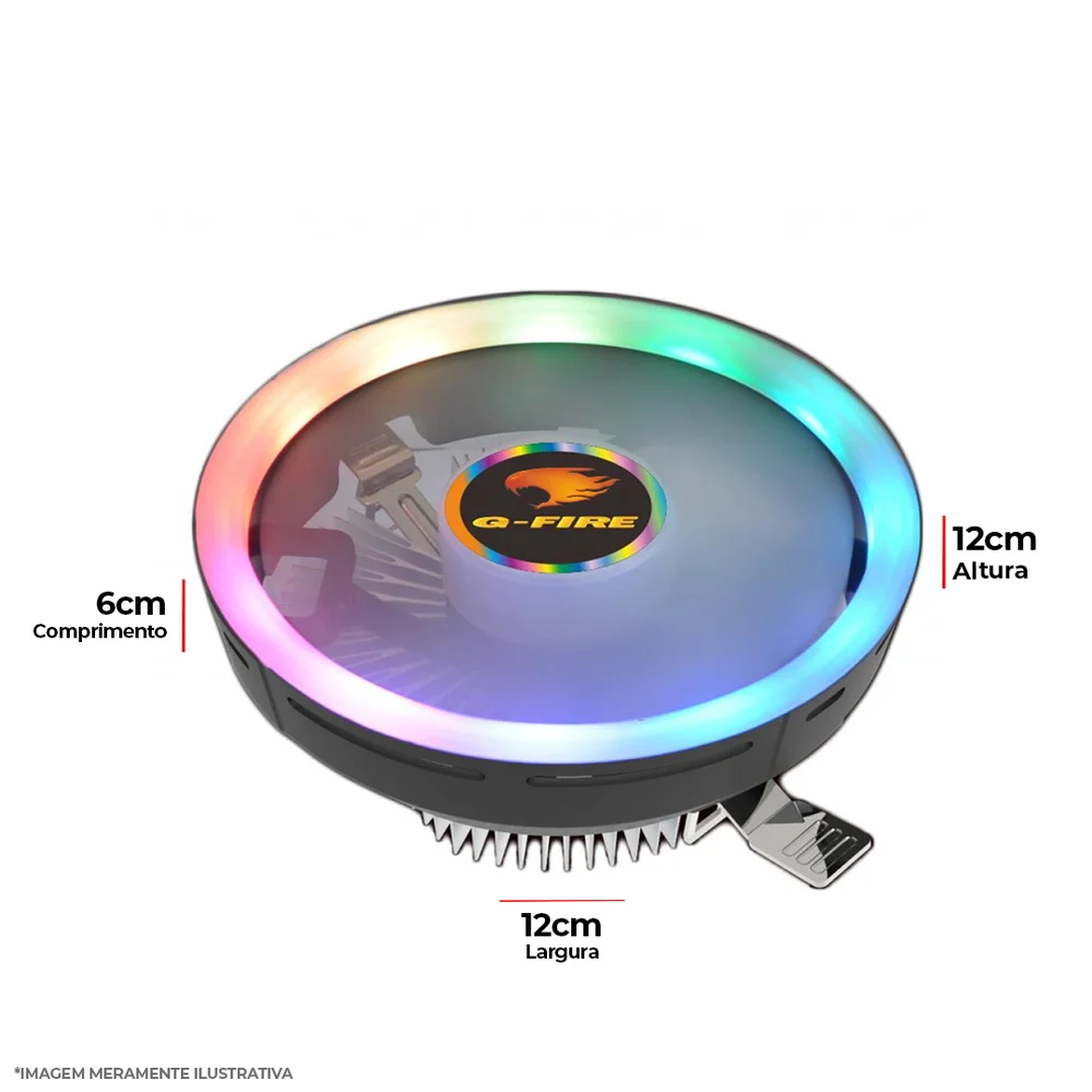 Imagem 5 de 5 do produto Cooler Para Processador G-Fire Game Rainbow Universal, 4 Pins - EWC4R