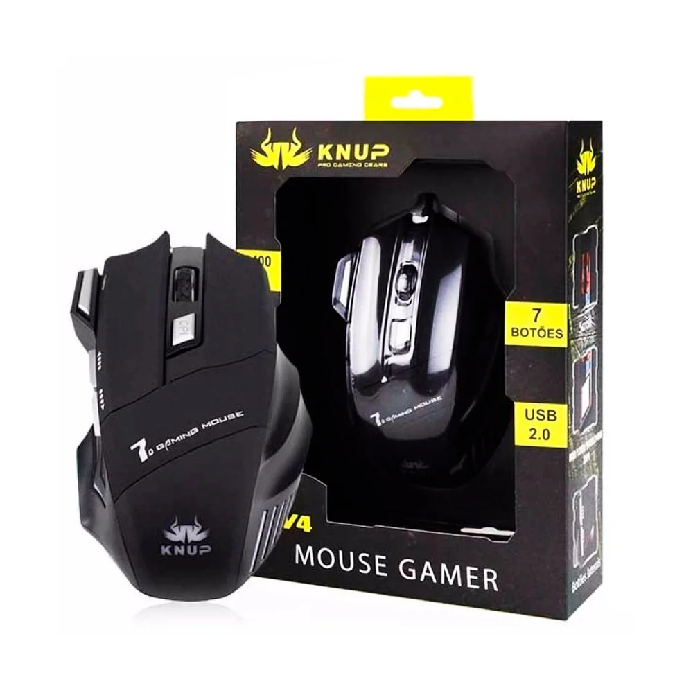 Mouse Gamer Usb 2400 Dpi Rgb 7 Botões Superfície Runner Knup
