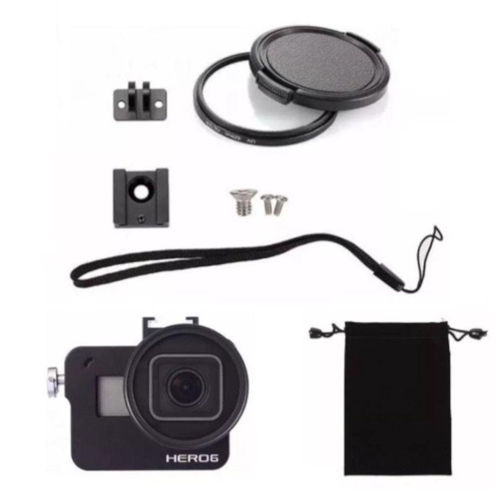 Imagem 4 de 5 do produto Frame Case Proteção Alumínio + Lente Uv Gopro Hero 6 Black