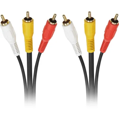 Cabo 3 Rca Macho X 3 Rca Macho Com Coaxial 1,8m Cbrc0020 Preto Storm