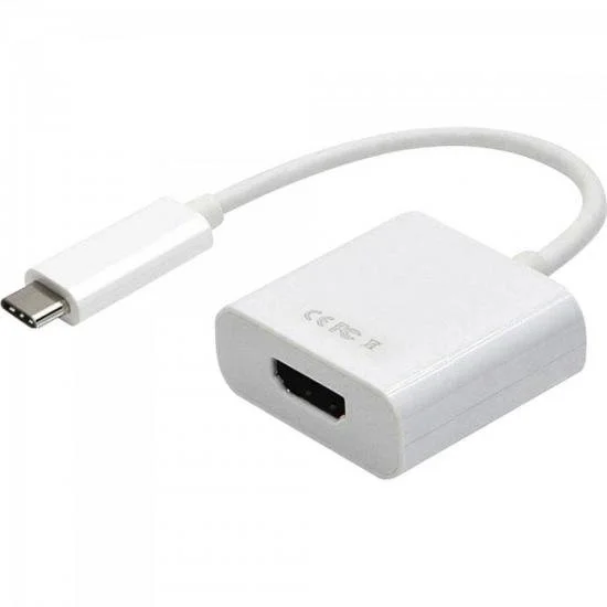 Imagem 1 de 5 do produto Cabo Adaptador USB Tipo C Macho Para HDMI Femea Storm Adap0056 Branca