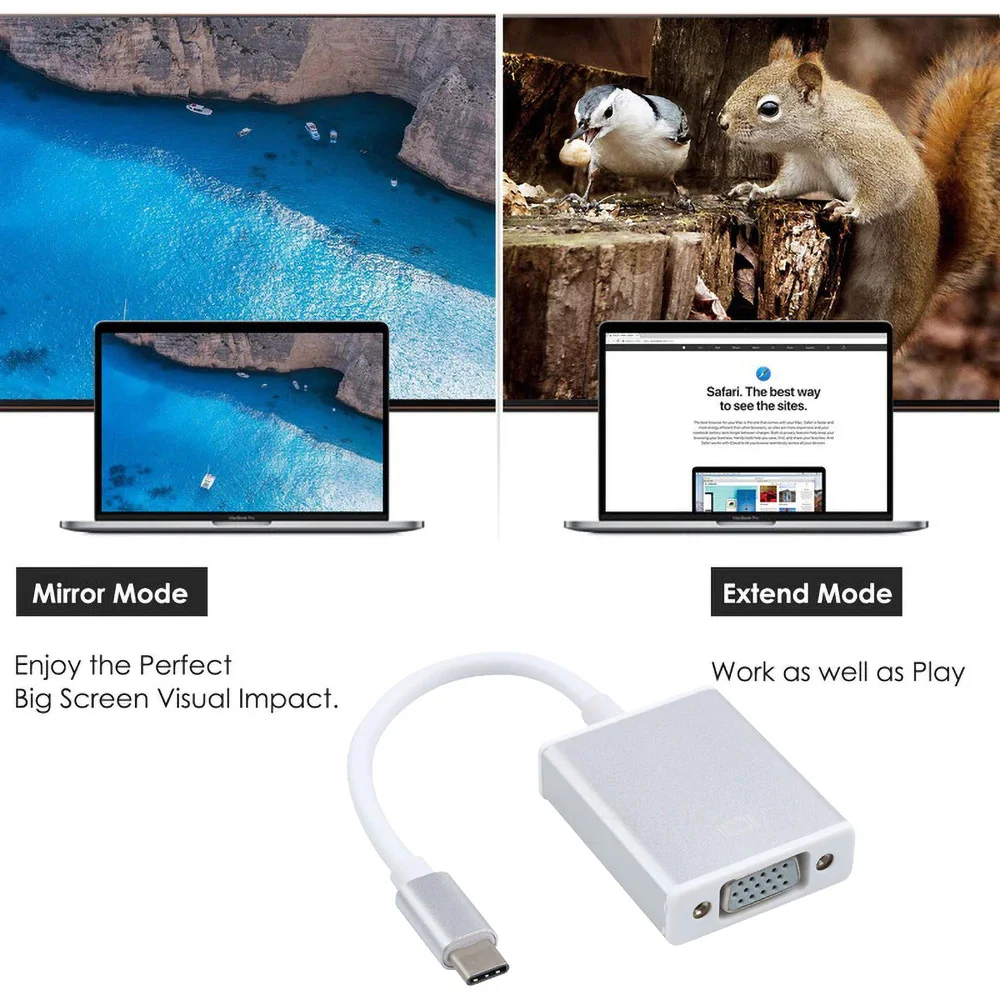 Imagem 3 de 5 do produto Cabo Adaptador Usb C Macho X Vga Femea