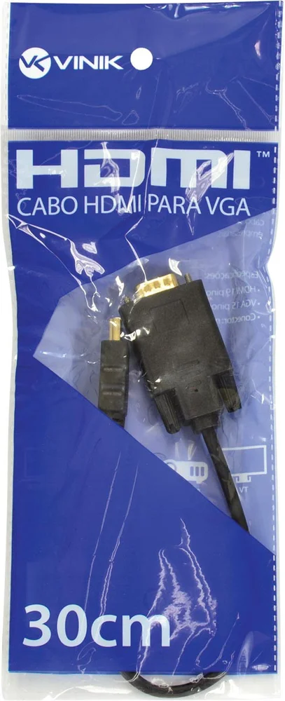 Imagem 3 de 4 do produto Cabo Conversor HDMI X Vga 1080i 30cm