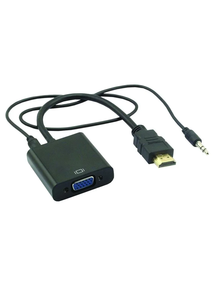 Imagem 3 de 5 do produto Cabo Conversor HDMI Para Vga + Audio Cabo P2 E Usb Preto