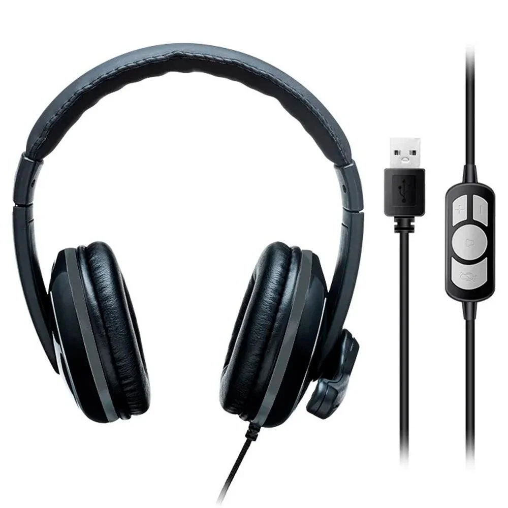 Imagem 5 de 5 do produto Headset Multi Pro, Driver 40mm, USB, Cabo 2M, Preto E Cinza - PH317