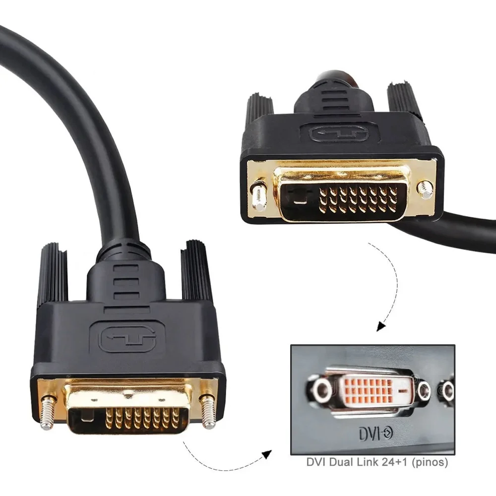 Imagem 2 de 5 do produto Cabo Dvi X Dvi 24+1 Blindado Dual Link De 20 Metros Wincabos