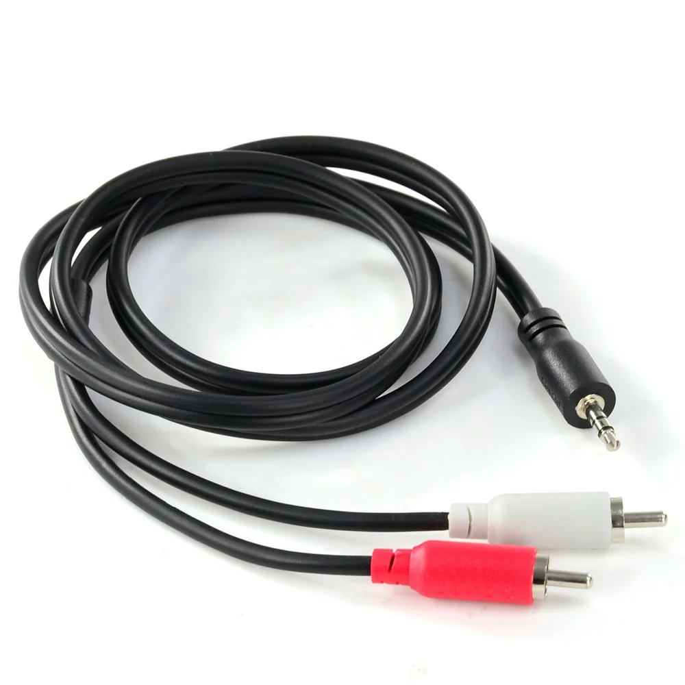 Imagem 2 de 5 do produto Cabo De Áudio 2 Rca Macho Para P2 3.5mm Macho 28awg Puro Cobre 1 Metro - P2r35-1