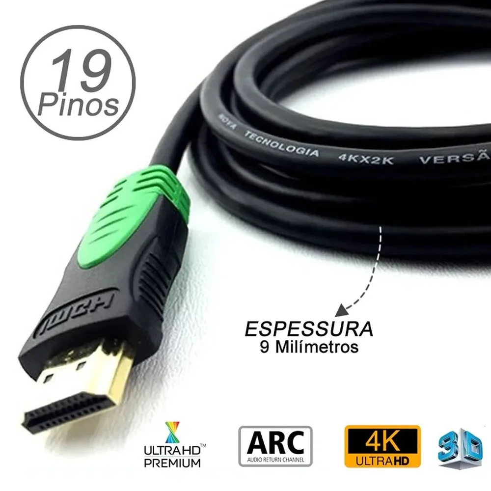 Imagem 2 de 5 do produto Cabo HDMI Win Cabos 7 Metros Versão 2.0 Ultra HD 3d 4k