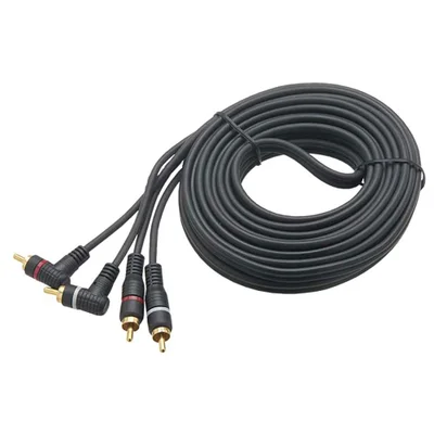 Cabo De Audio 2rca + 2rca 5 Metros 90-180 Graus Plug Gold EMBorrachado