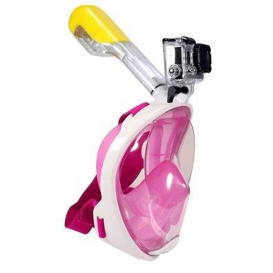 Máscara De Mergulho Snorkel Rosa Com Adaptador Para Gopro - S/m