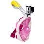 Máscara De Mergulho Snorkel Rosa Com Adaptador Para Gopro - S/m