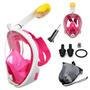 Máscara De Mergulho Snorkel Rosa Com Adaptador Para Gopro - S/m