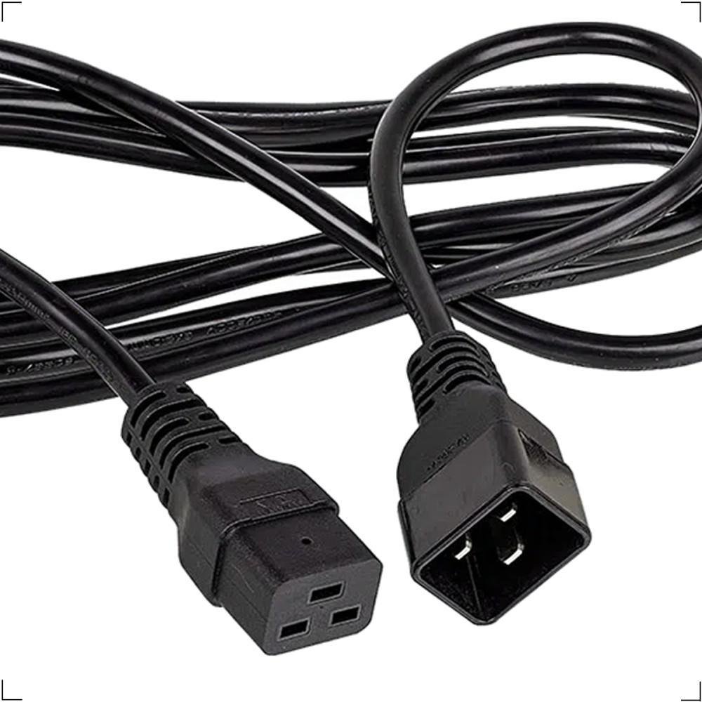 Imagem 2 de 5 do produto Cabo De Força Extensão C 19 Fêmea X C 20 Macho De 3 Metros