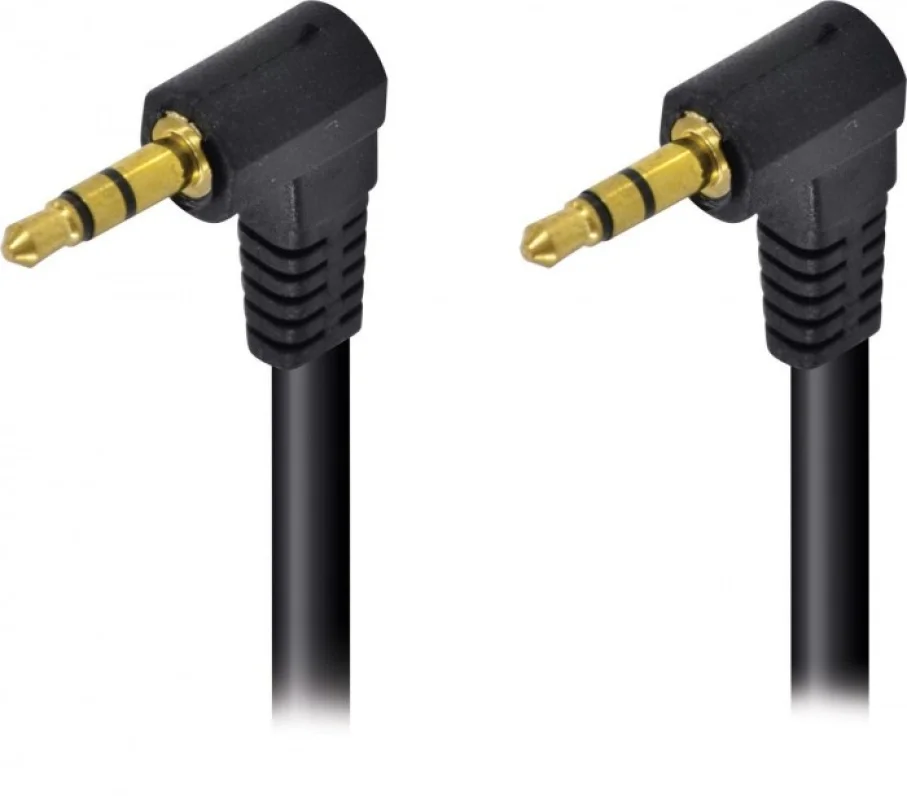 Imagem 2 de 2 do produto Cabo De Audio P2 X P2 (3.5 Stereo) 1.5 Metros 2 Conectores De 90 Graus - 35sa90-15
