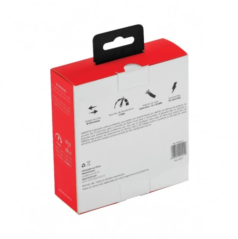 Imagem 2 de 5 do produto Cabo De Dados Usb A 3.0 Macho Para Usb A 3.0 Macho 28awg Puro Cobre 2 Metros - Puam3-2