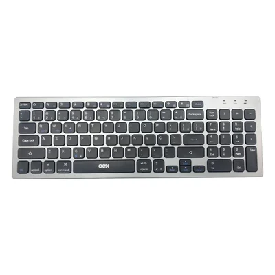 Teclado Sem Fio Oex Tc504, Bluetooth, ABNT2, Prime, Preto Com Prata