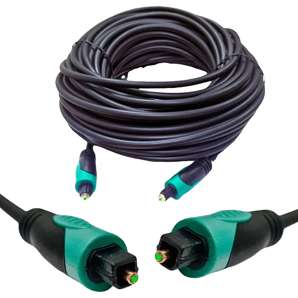 Cabo Áudio Digital Fibra Óptica Toslink Wincabos de 20 Metros