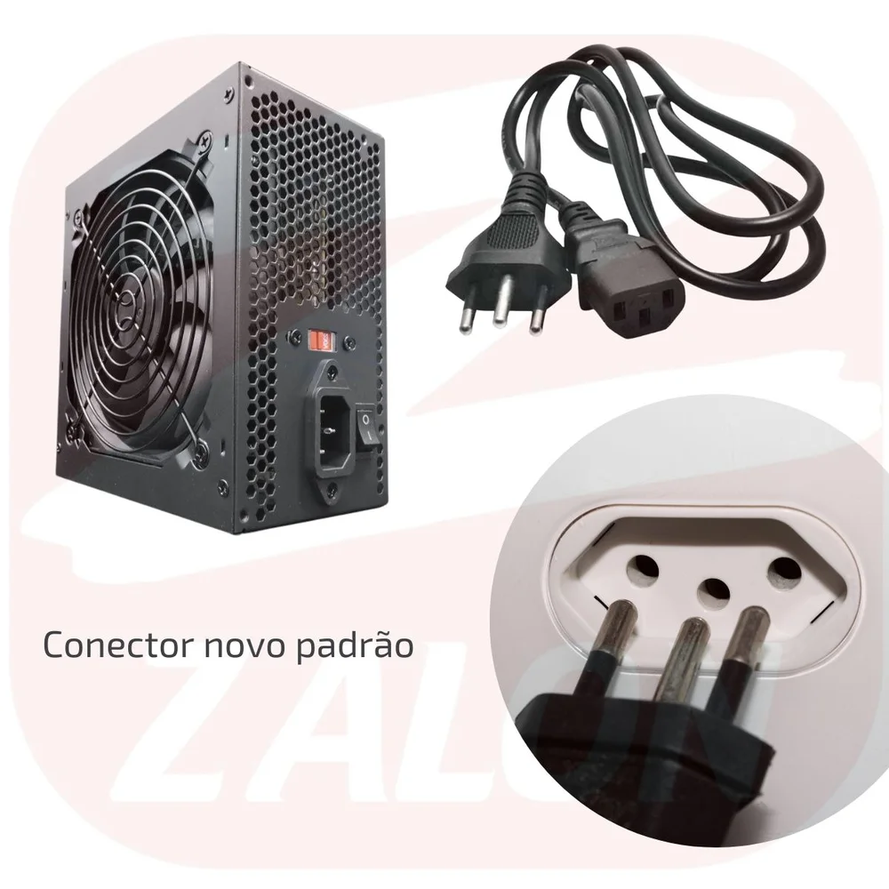 Imagem 3 de 4 do produto Cabo De Forca TriPolegadasar Para Fonte 3x0,50 Mm 250v 10a - 3 Metros